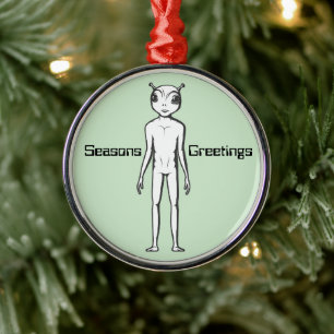 Space Alien Sci Fi Christmas Metal Tree Decoration