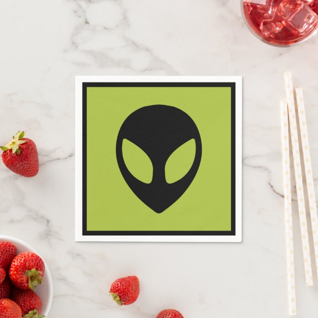 Space Alien Sci Fi Extraterrestrial Cocktail Napkin (Insitu)