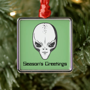 Space Alien Sci Fi Ufologist Metal Tree Decoration