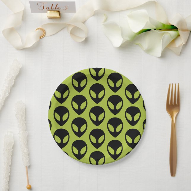 Space Alien Science Fiction Extraterrestrial Paper Plate (Wedding)