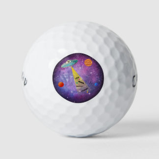 Space alien spaceship galaxy dad father golf balls