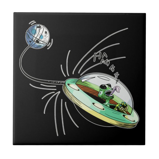 Space Alien Stealing the Moon Tile (Front)