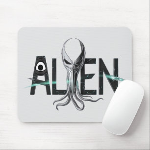 Space Alien Text Mouse Pad