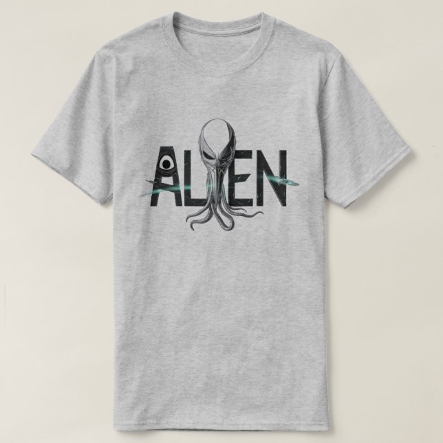 Space Alien Text T-Shirt (Design Front)