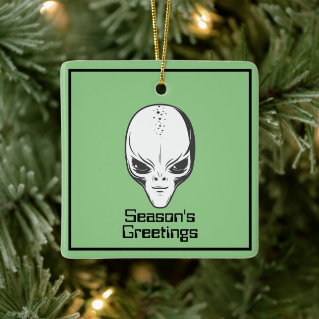 Space Alien UFO Sci Fi Ceramic Ornament (Tree)