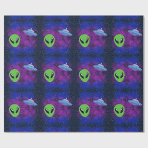 Space Alien Wrapping Paper