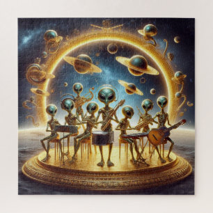 Space Aliens 8 Man Band, Musical Instruments 01 Jigsaw Puzzle