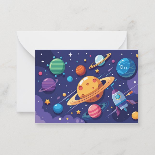 Space and planet theme card (Front)
