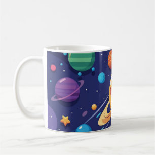 Space and planet theme coffee mug
