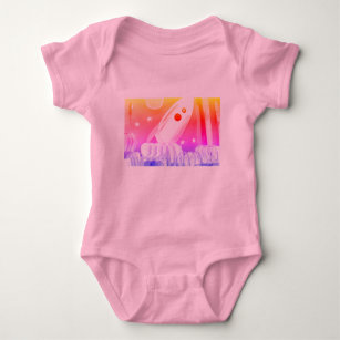 Space and Rockets  Girls Baby Bodysuit