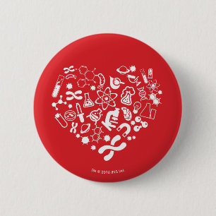 Space And Science Heart 6 Cm Round Badge