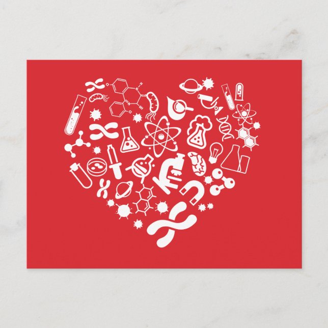 Space And Science Heart Postcard (Front)