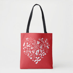 Space And Science Heart Tote Bag