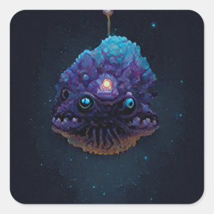 Space Anglerfish Square Sticker