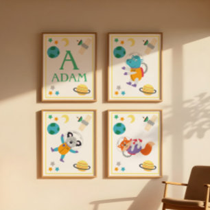 Space Animals Art Print Koala