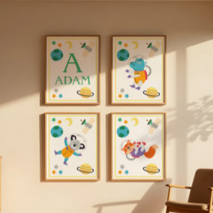 Space Animals Art Print Koala