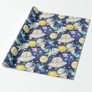 Space Animals Wrapping Paper