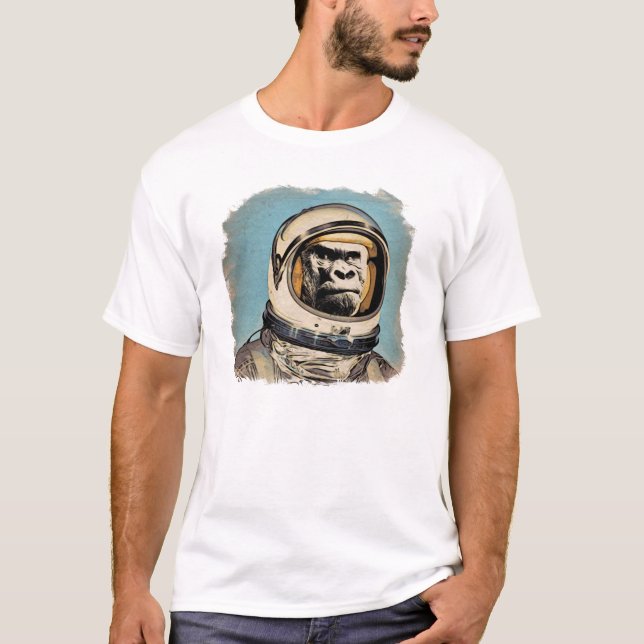 Space ape   Gorila espacial Raum-Affe Singe de l'e T-Shirt (Front)