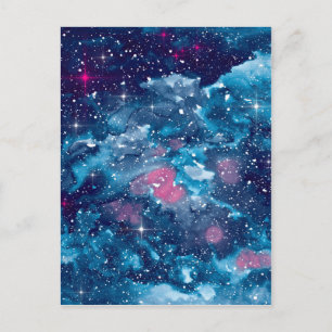 Space Art Watercolor Galaxy Postcard
