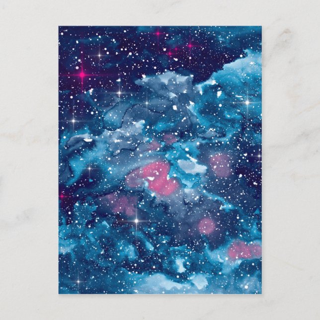 Space Art Watercolor Galaxy Postcard (Front)