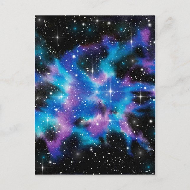 Space Art Watercolor Galaxy Postcard (Front)