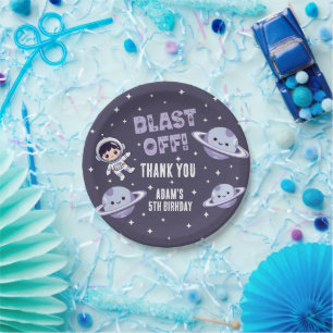 Space Astronaut 5th Birthday Party   Kids Galaxy  Paper Plate