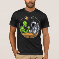 Space Astronaut Alien Arm Wrestling Funny Cosmic