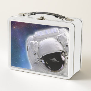 Space - Astronaut Alien UFO Encounter - Rip Metal Lunch Box