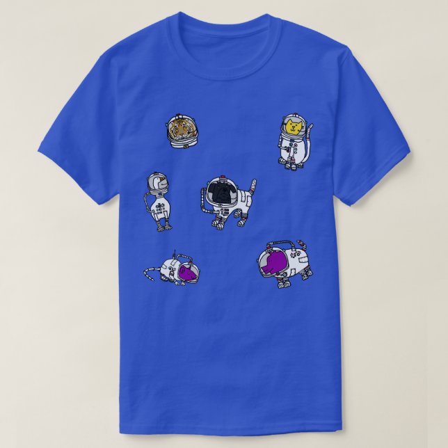 Space Astronaut Animals T-Shirt (Design Front)