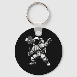 Space Astronaut Badminton Player Shuttle Sport Key Ring