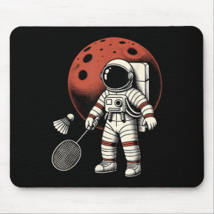 Space Astronaut Badminton Player Shuttle Sport Mouse Pad