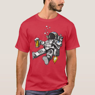 Space Astronaut Beer Drinking Party Funny Cosmic M T-Shirt