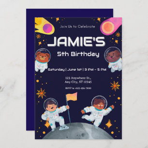 space astronaut birthday invitation