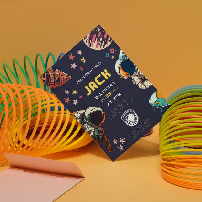 Space Astronaut Birthday Invitation Card (Creator Uploaded)