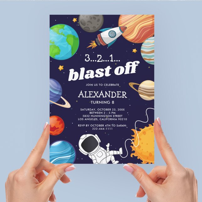 Space Astronaut Birthday Party Invitation (Creator Uploaded)