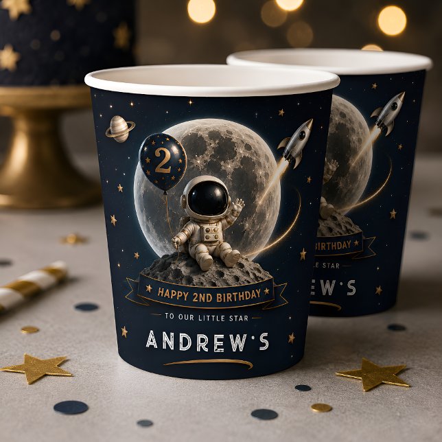 Space Astronaut Birthday Party Paper Cups (Creator Uploaded)