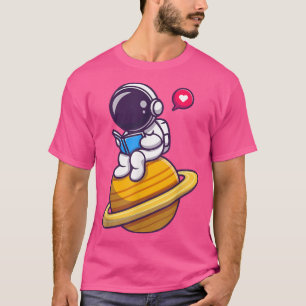 Space Astronaut Book Reading Nerd Cosmic Literatur T-Shirt