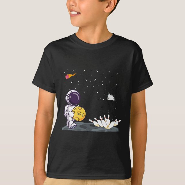 Space Astronaut Bowling Shirt Funny Bowler In Oute (Front)