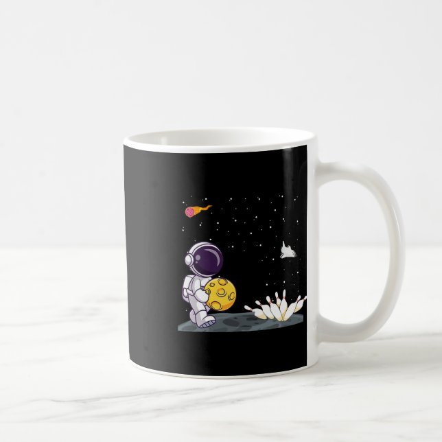 Space Astronaut Bowling Shirt Funny Bowler In Oute Coffee Mug (Right)