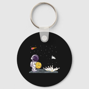 Space Astronaut Bowling Shirt Funny Bowler In Oute Key Ring