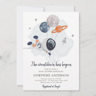 Space Astronaut Boy Baby Shower Invitation