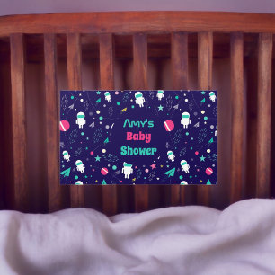 Space Astronaut Cartoon Pattern Rectangular Sticker