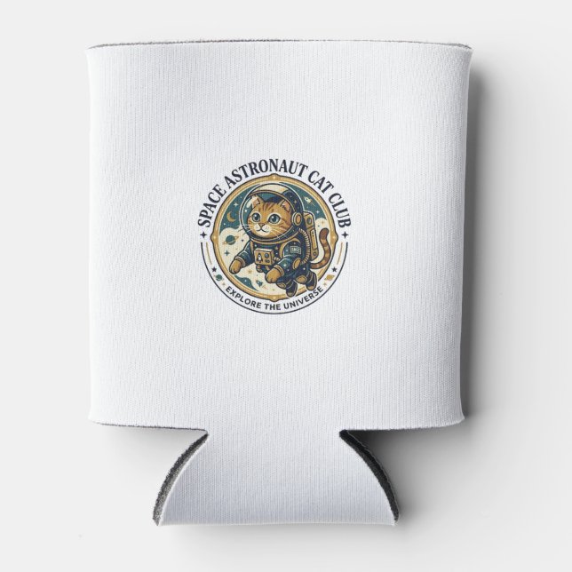 Space Astronaut Cat Cat Dad Gift Idea - Space Astr Can Cooler (Front)