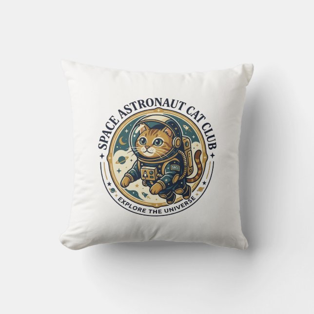 Space Astronaut Cat Cat Dad Gift Idea - Space Astr Cushion (Front)