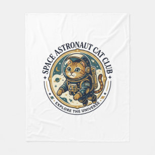 Space Astronaut Cat Cat Dad Gift Idea - Space Astr Fleece Blanket