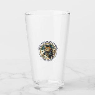 Space Astronaut Cat Cat Dad Gift Idea - Space Astr Glass