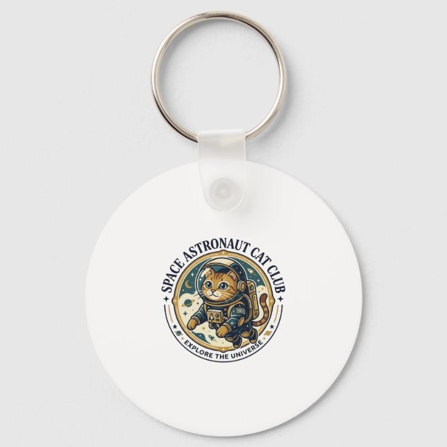Space Astronaut Cat Cat Dad Gift Idea - Space Astr Key Ring (Front)