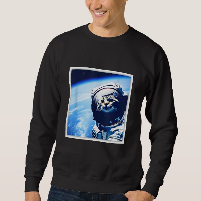 space astronaut cat sweatshirt (Front)