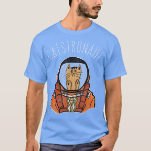 Space Astronaut Cat T Shirt Funny Cute Drawing Tee