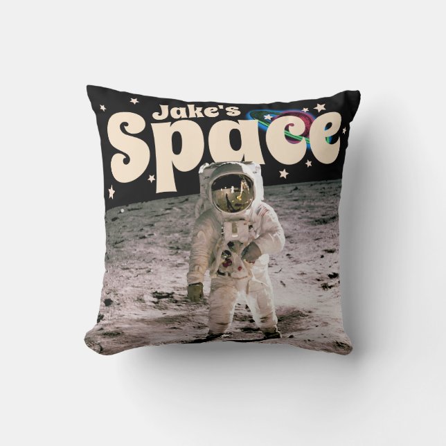 Space astronaut custom vintage apollo 11 mission   cushion (Front)